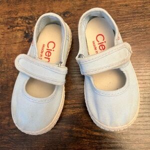 Cienta Mary Jane Sneaker Shoes Cross Strap Made in Spain Baby Blue Size 20